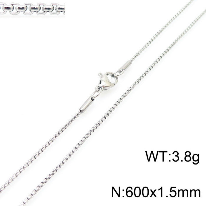 Wholesale Electroplated 18K Gold Square Pearl Stainless Steel Multi-Specification Necklaces