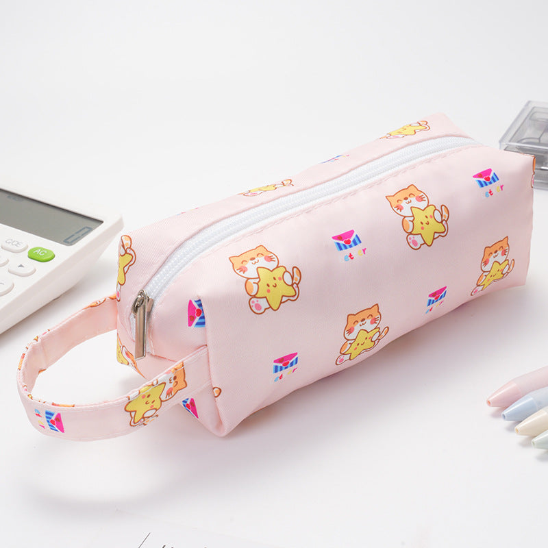 Wholesale Large Capacity Cow Pattern Printed Simple Polyester Pencil Case