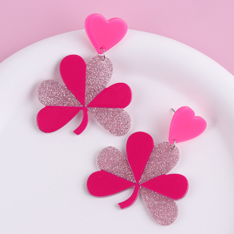 Wholesale Valentine's Day Tassel Balloon Love Acrylic Print Simple Fashion Earrings