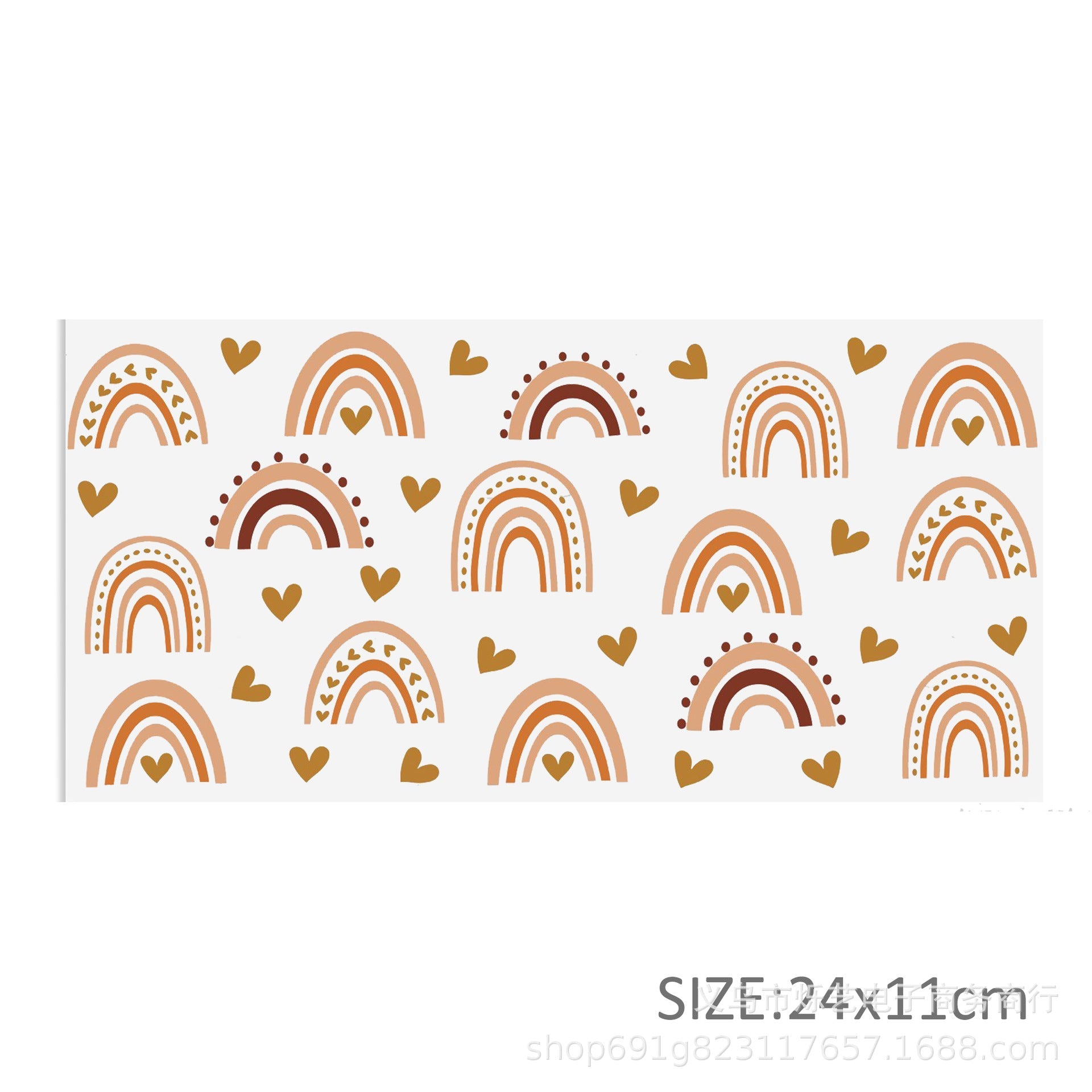 Wholesale 5pcs Sunflower Rainbow Series UV DTF Transfer Crystal Cup Sticker 24cmX11cm