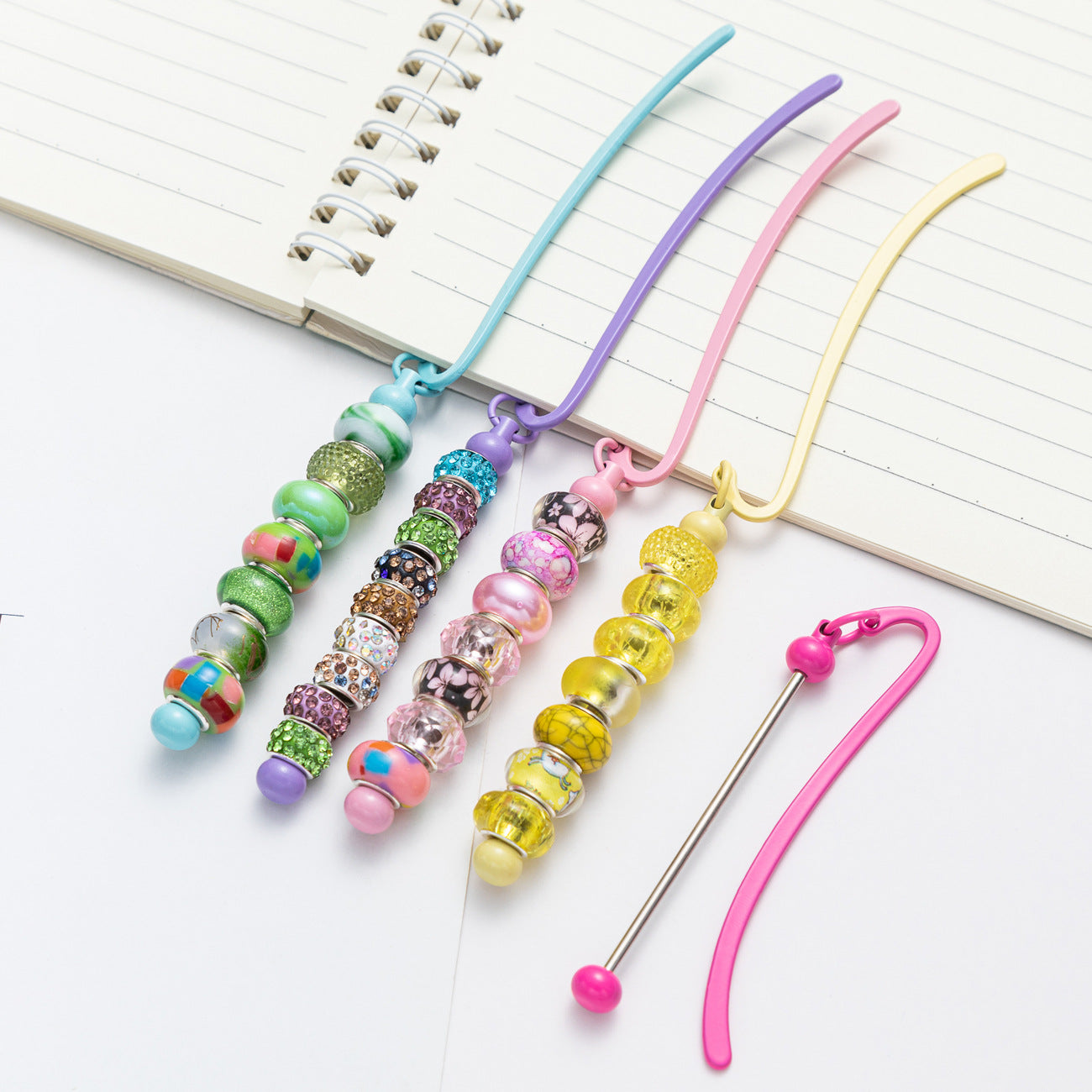 Wholesale Solid Color Beadable Bookmarks Metal DIY for Beadable Bar