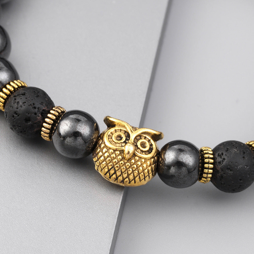 Wholesale Magnetic Iron Gallstone Owl Beaded Bracelet