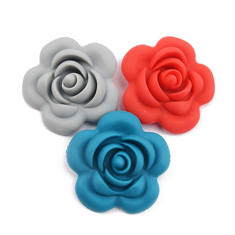 Cuentas de silicona de la dentición al por mayor 50 piezas de rosa