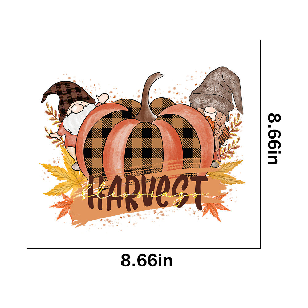 Wholesale 10pcs/pack Golden Autumn Pumpkin T-shirt Thermal Transfer Hot Stamping