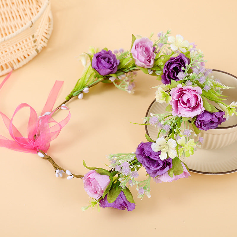 Wholesale Bride Fairy Simulation Gypsophila Flower Girls Hair Accessories Hair Band