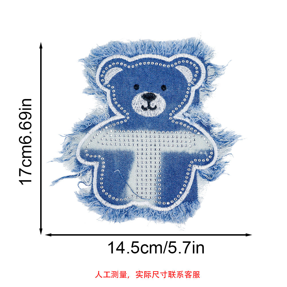 Wholesale Vintage denim fringe patch