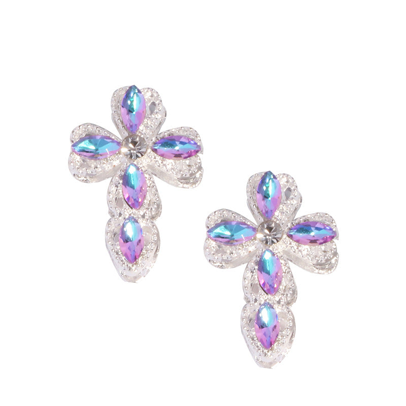 Wholesale 3PCS/Pack Alloy Stereo Cross DIY Straight Hole Beads Cute Decorative Mobile Phone Chain Key Chain Bag Chain Accessories