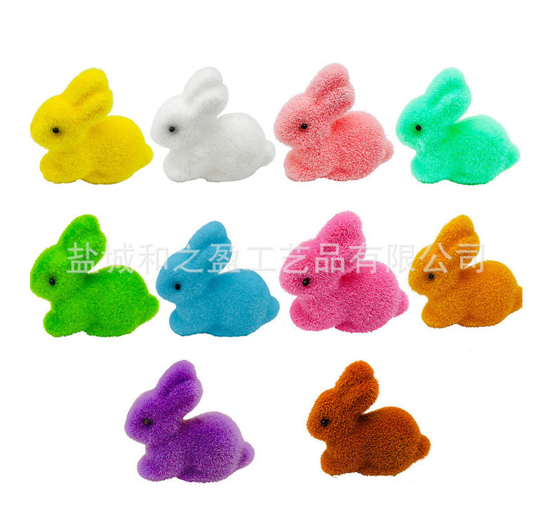 Wholesale Easter Rabbit Foam Colored Flocking Rabbit