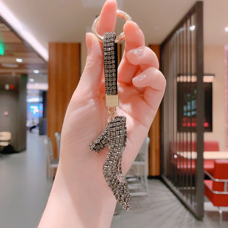 Wholesale Metal Rhinestone High Heel Keychain