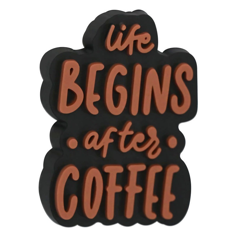 Wholesale  Random 100pcs  Coffee series PVC soft glue beaded DIY ballpoint pen