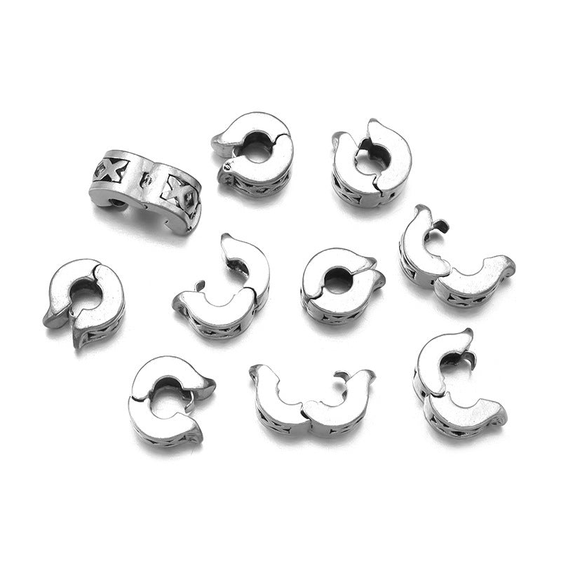 Pulsera de plata de 10 piezas de 10 piezas al por mayor Posicionamiento sin deslizamiento Clip Beads de hebilla