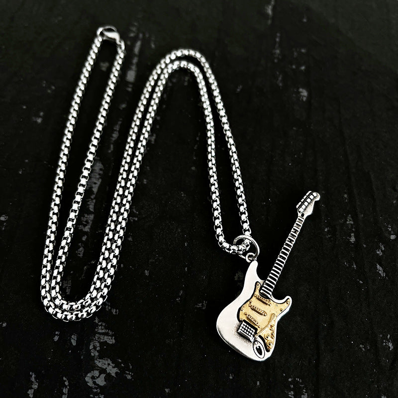 Wholesale Electric Guitar Rock Punk Pendant Copper Necklaces