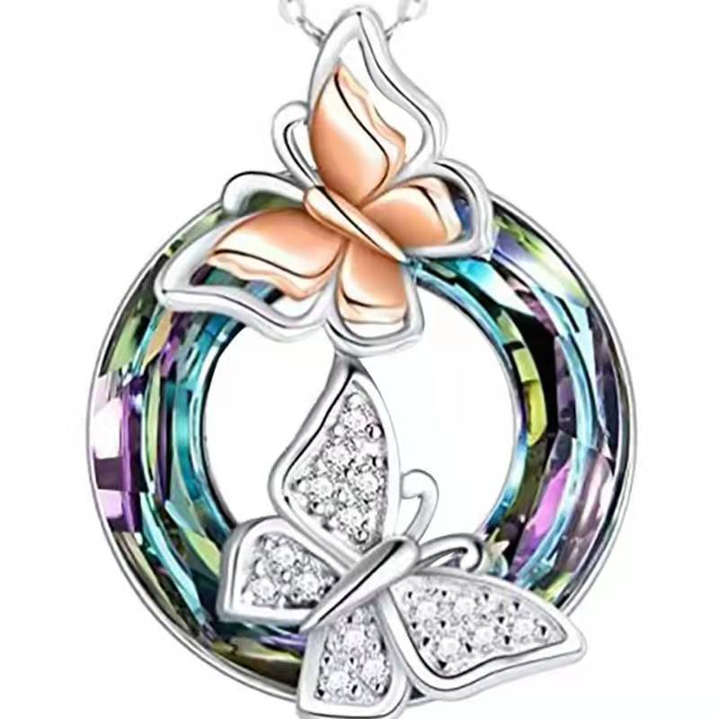 Wholesale Colorful Crystal Tree of Life Animal Necklace