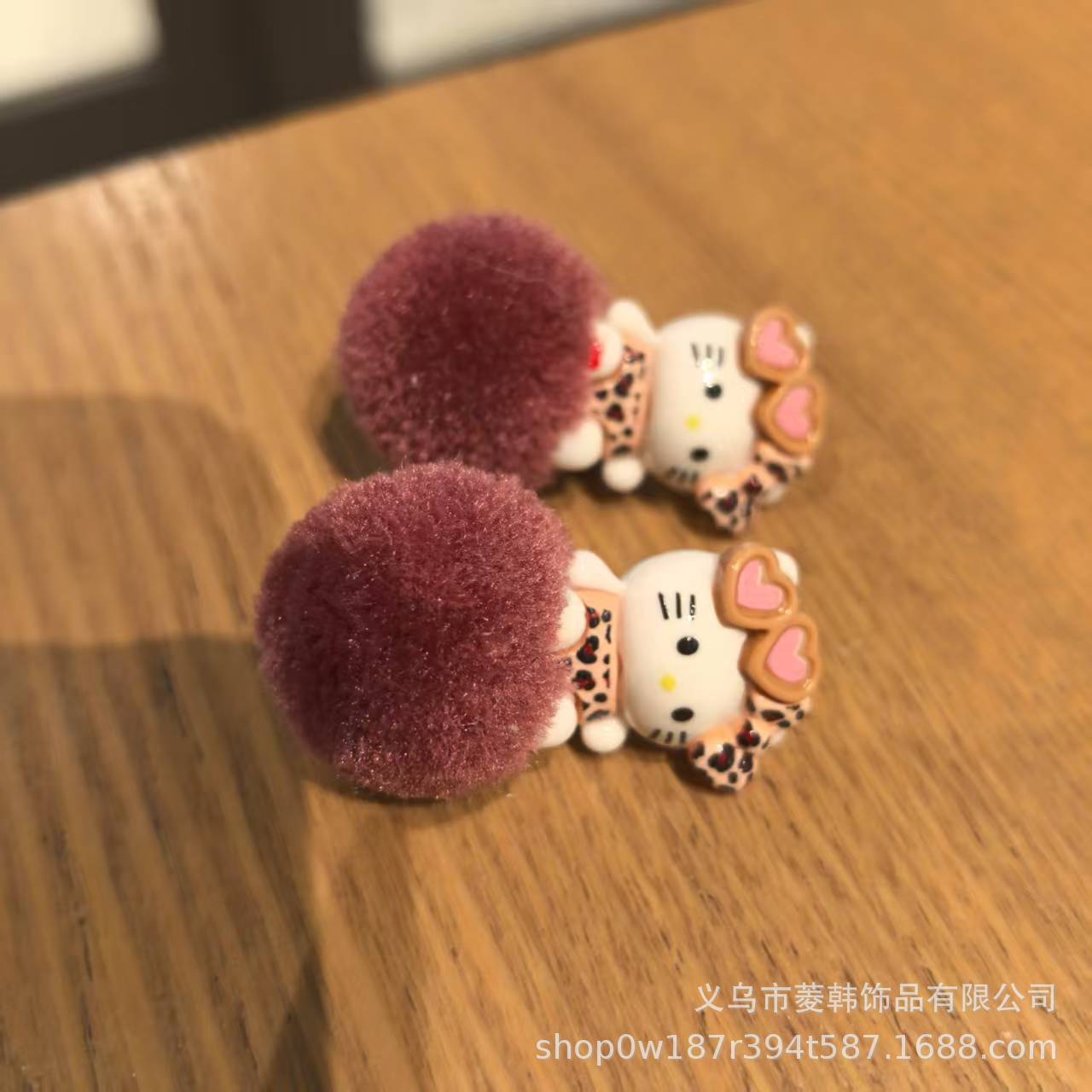 Wholesale Soft Girl Autumn and Winter Fur Ball Plush Star Cute Funny Cat Rabbit  Earrings OLY Exclusive
