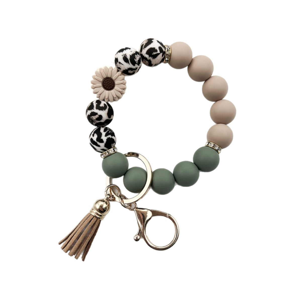 Wholesale  Silicone Bead Bracelet Keychain