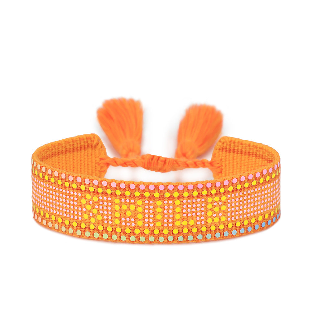 Wholesale Sequin Letter Creative Woven Bracelet