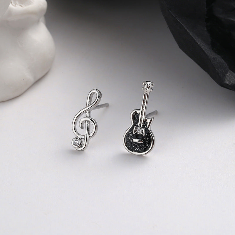 Wholesale Cute Guitar Notes Copper Earrings