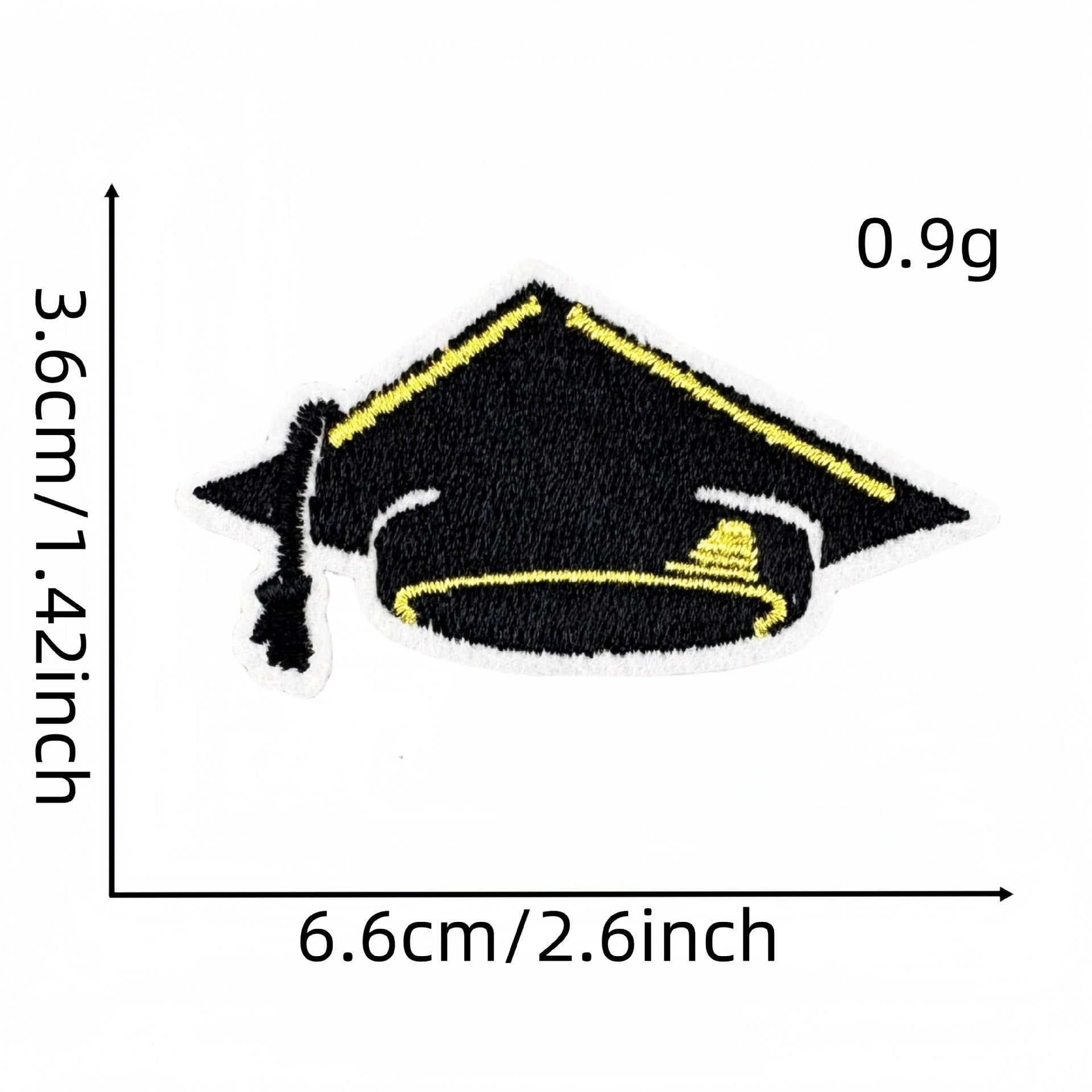 Wholesale Black gold graduation season embroidery patch clothing accessories ironing hot melt glue