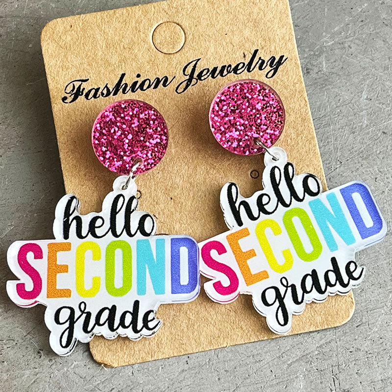 Wholesale 2pairs/pack Colorful Shiny Acrylic Earrings
