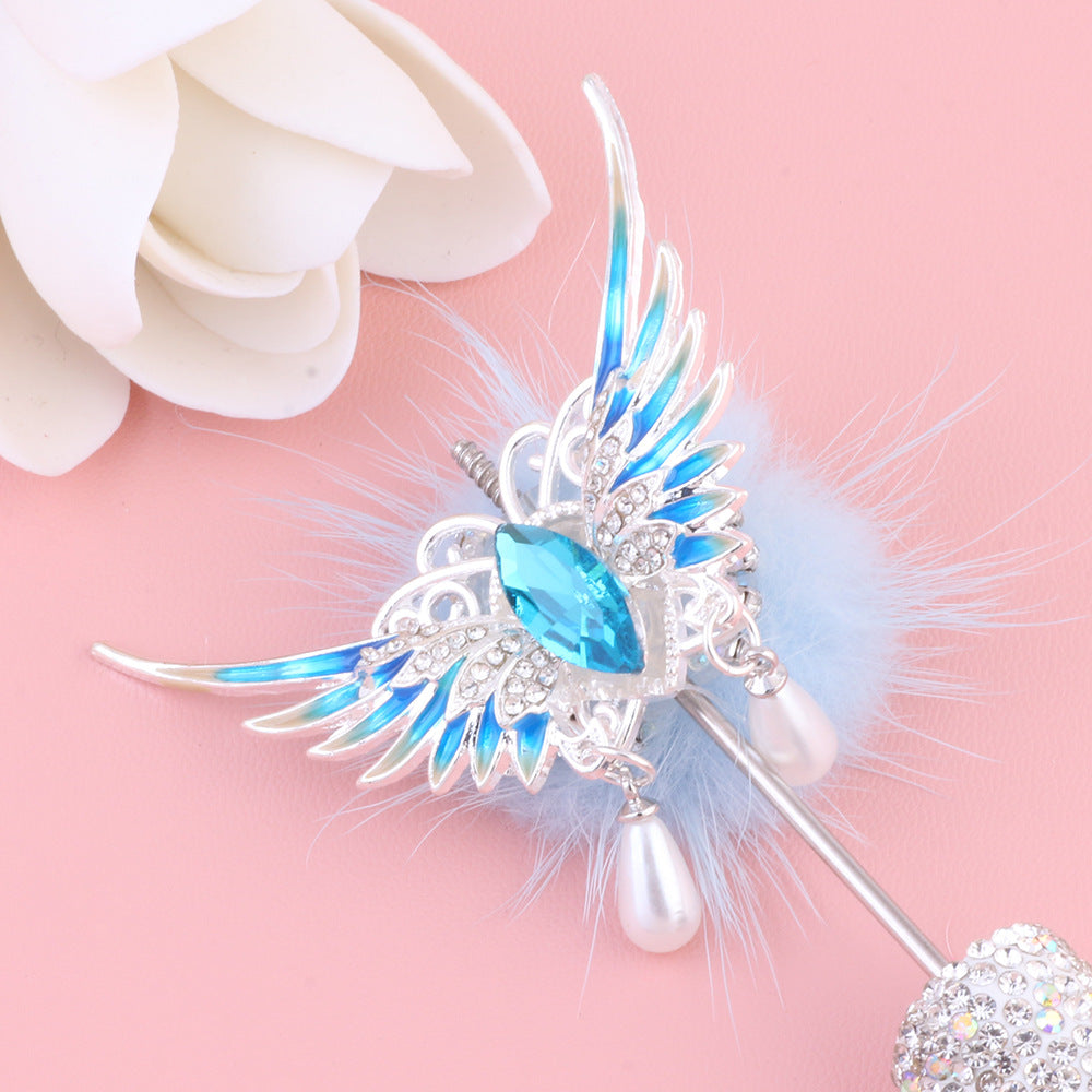Wholesale 3pcs 3d Hair Ball Butterfly Pearl Pendant  The Straight Hole DIY Beads
