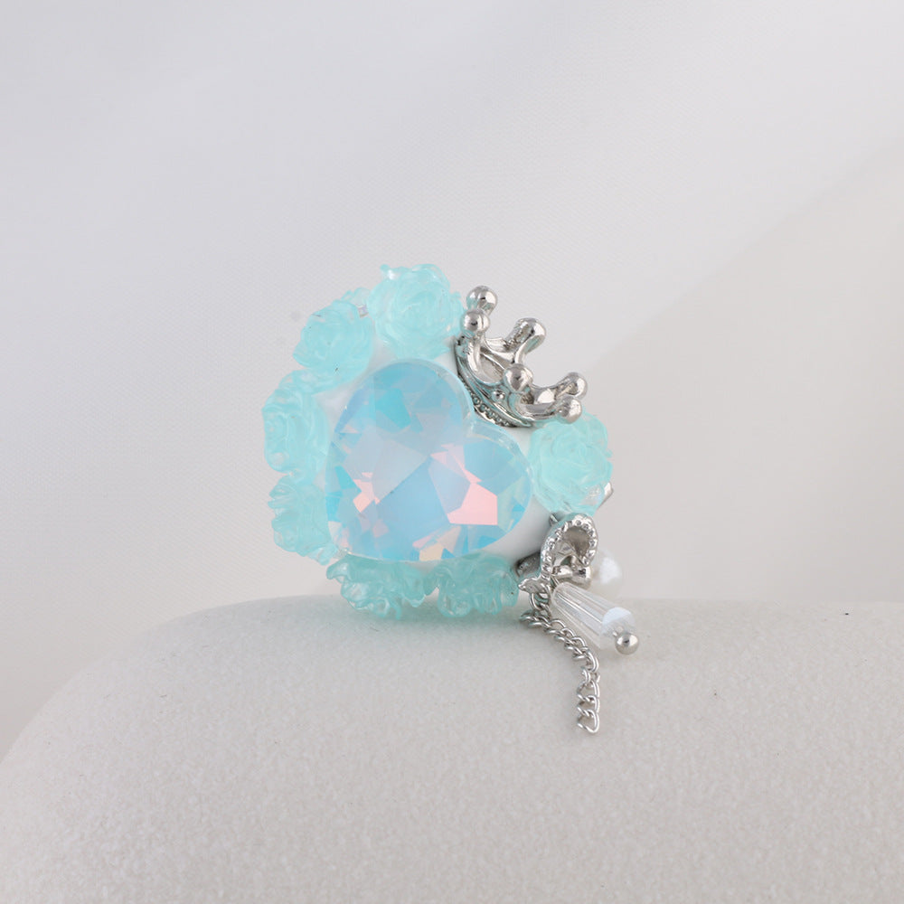 Wholesale Color Changing Love Zircon Crown Soft Ceramic Diamond Ball with Straight Hole Beads