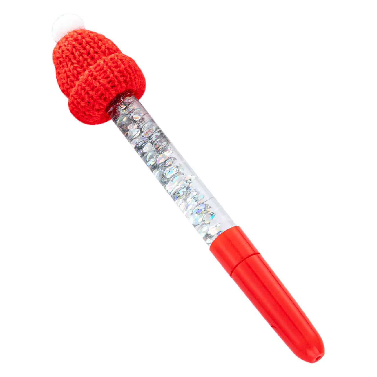 Wholesale Christmas ballpoint pen colorful quicksand oil-filled Christmas hat pen