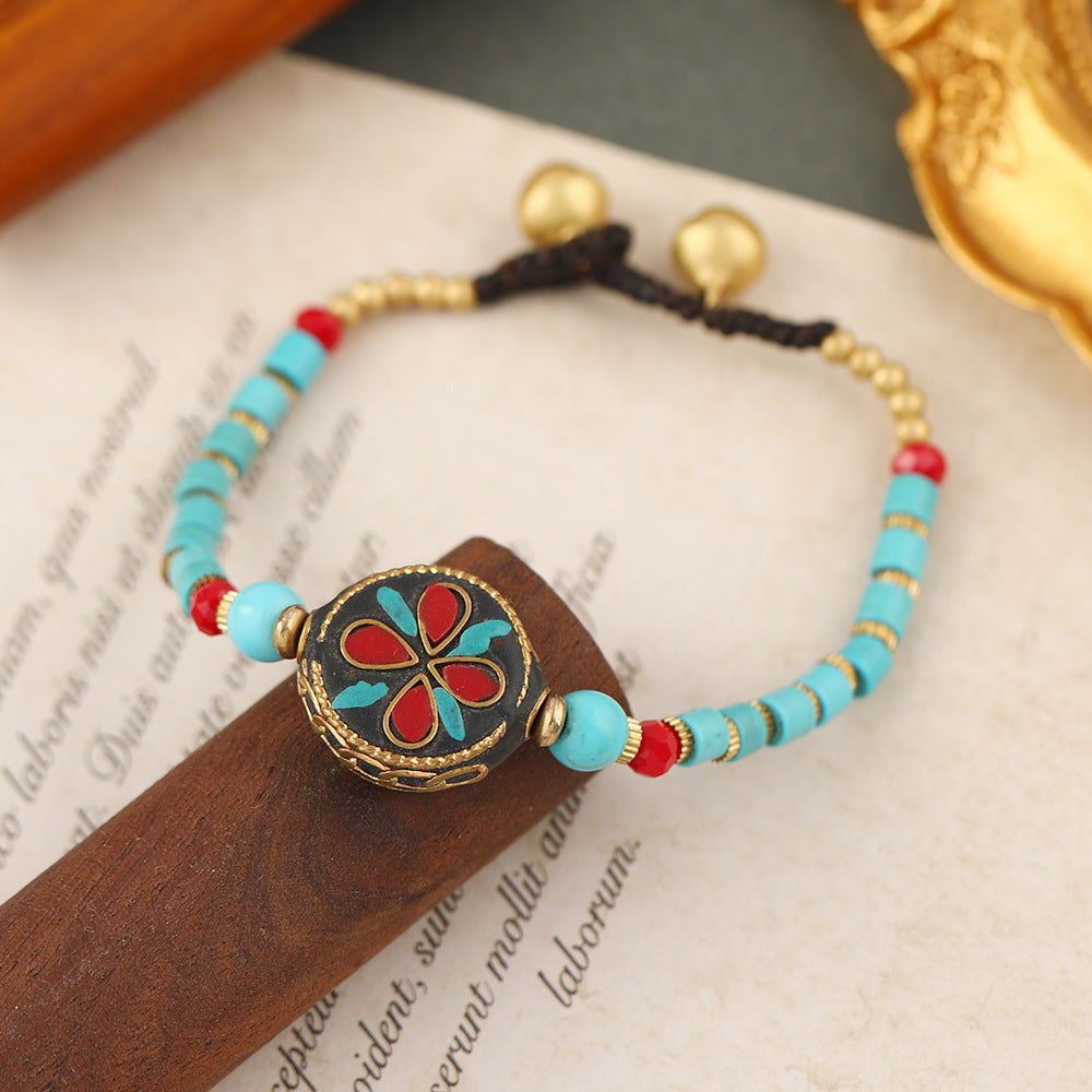 Wholesale Bohemian Ethnic Style Vintage Beaded Bell Bracelet
