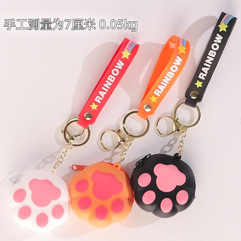 Llavero de monedera de monedas de monedas de gato de silicona de silicona al por mayor