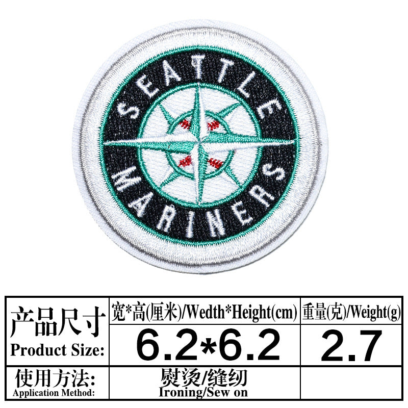 Wholesale Patch Cloth Sticker Baseball Team Round LetterSticker