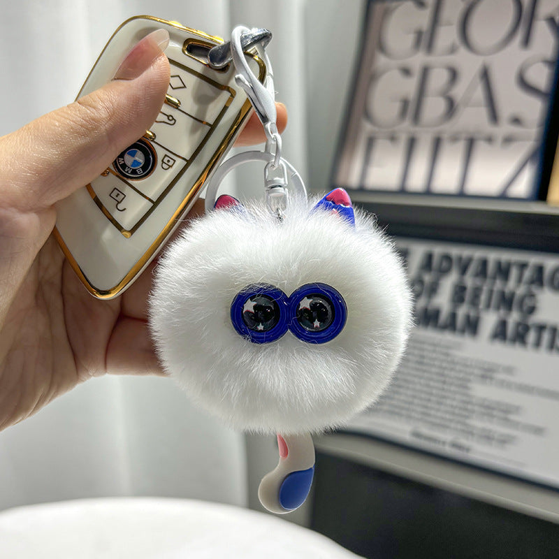 Wholesale Cute kitten fur ball car key chain