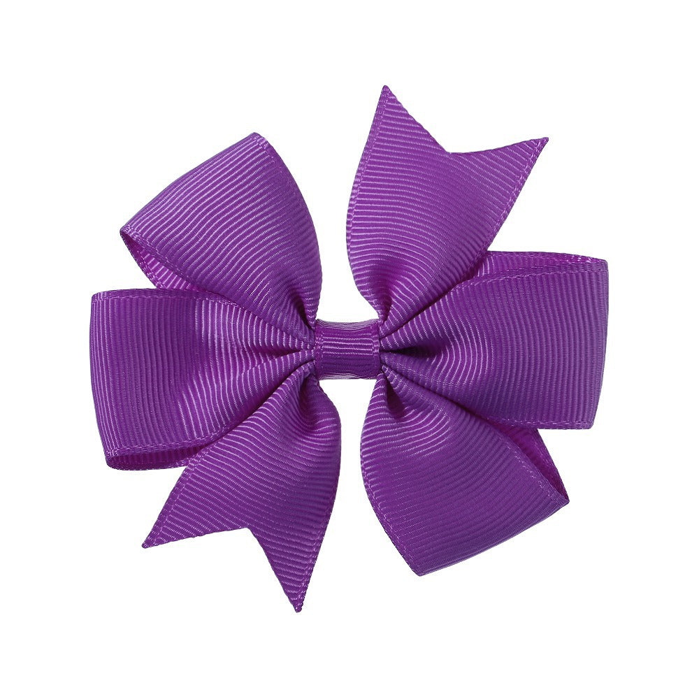 Wholesale 10pcs Handmade Baby Dovetail V Ribbed Ribbon Bow Hairpin