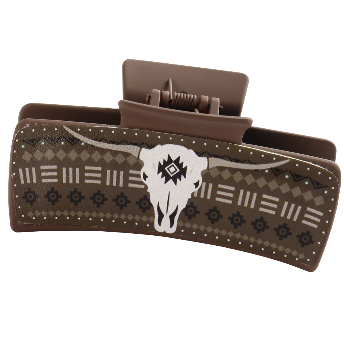 Wholesale Fengpin Leather Pu Multi-Color Bull Head Square Hair Clip