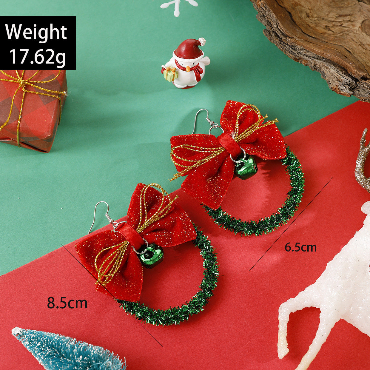 Wholesale Christmas tree bow earrings bell Christmas earrings