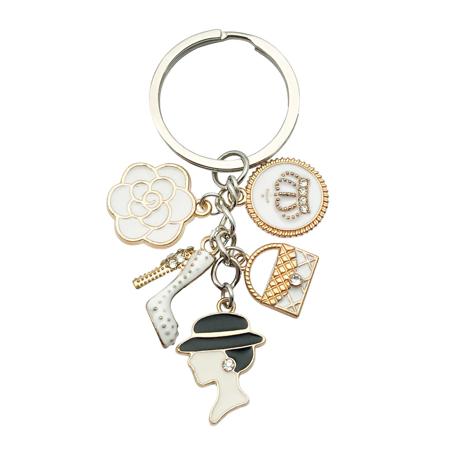 Wholesale Lipstick High Heels Red Wine Glass Alloy Keychain