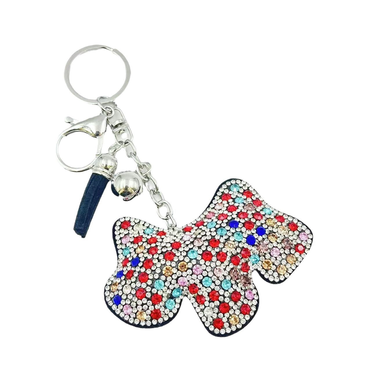 Wholesale  creative cute diamond-studded puppy keychain