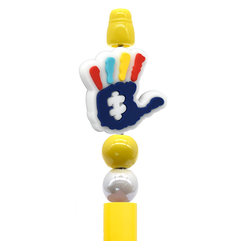 Wholesale Random  100pcs/pack  Autism Series Multicolor Beaded Pens Focus Beads