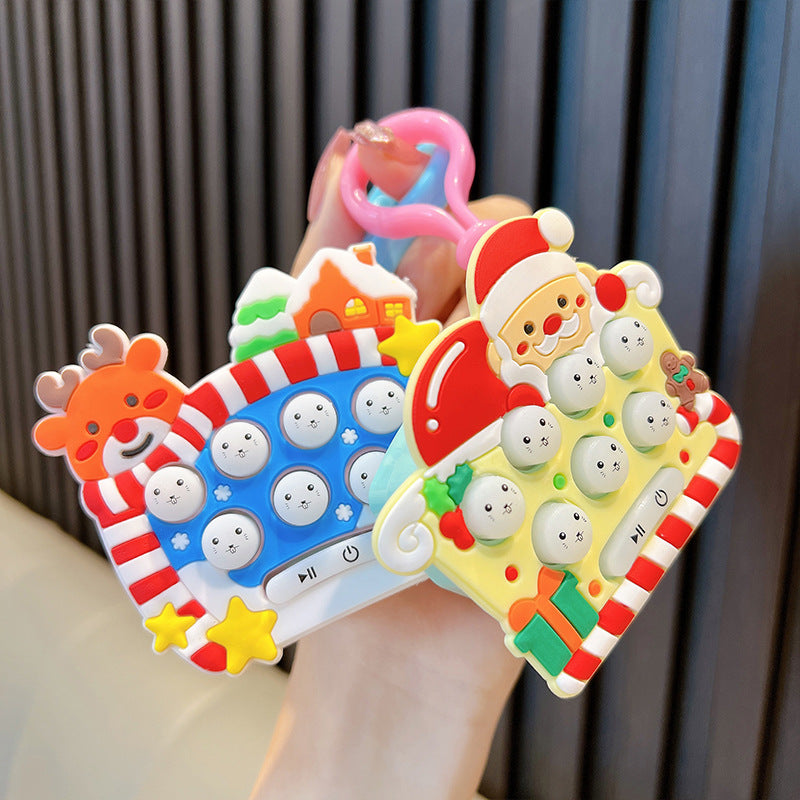 Wholesale Cartoon Hamster Decompression Toy Mini Game Machine Christmas Plastic Keychain