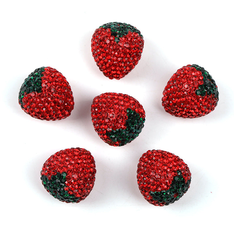 Wholesale 20pcs/pack  Heavy Industry Strawberry Clay Diamond Ball DIY Beads