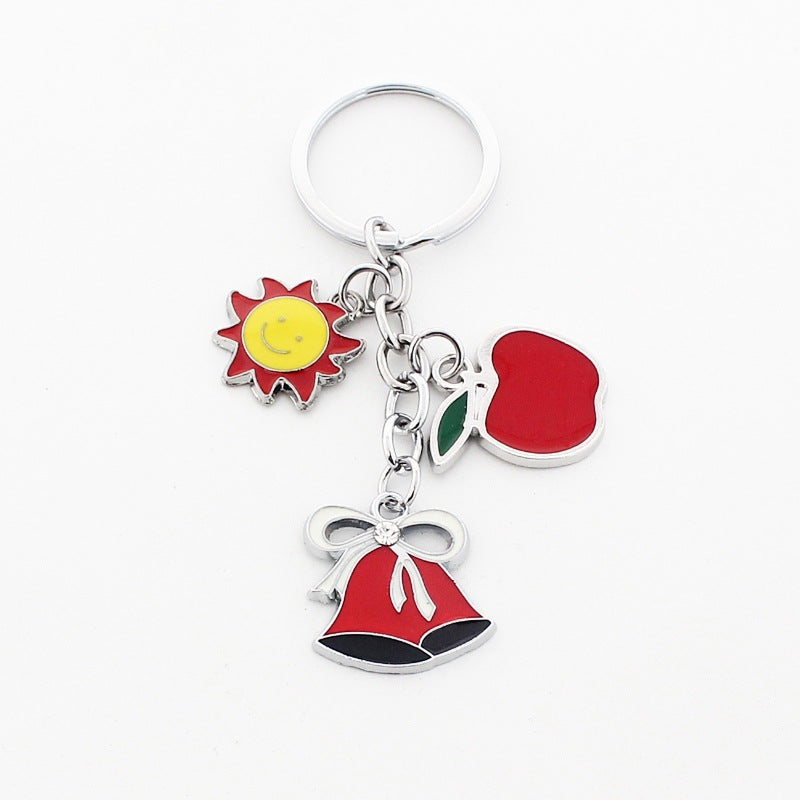 Wholesale Christmas Santa Claus Christmas Tree Drop Oil Zinc Alloy Keychain