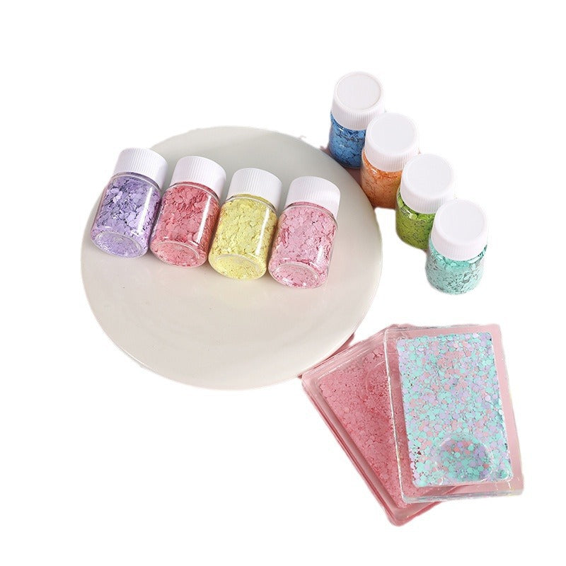 Wholesale DIY Handmade Materials Flow Linen Nail Art Macaron Mixed Glitter Matte Candy Color Hexagonal Glitter