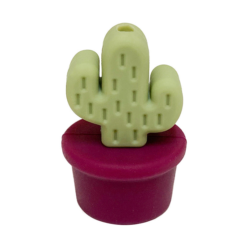 Wholesale of 10PCS Mini Cactus Silicone Beads