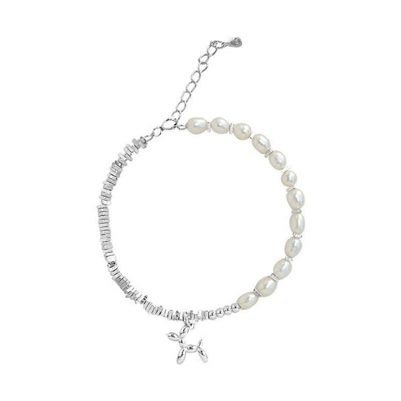 Wholesale Sweet Balloon Dog Pearl Metal Bracelet