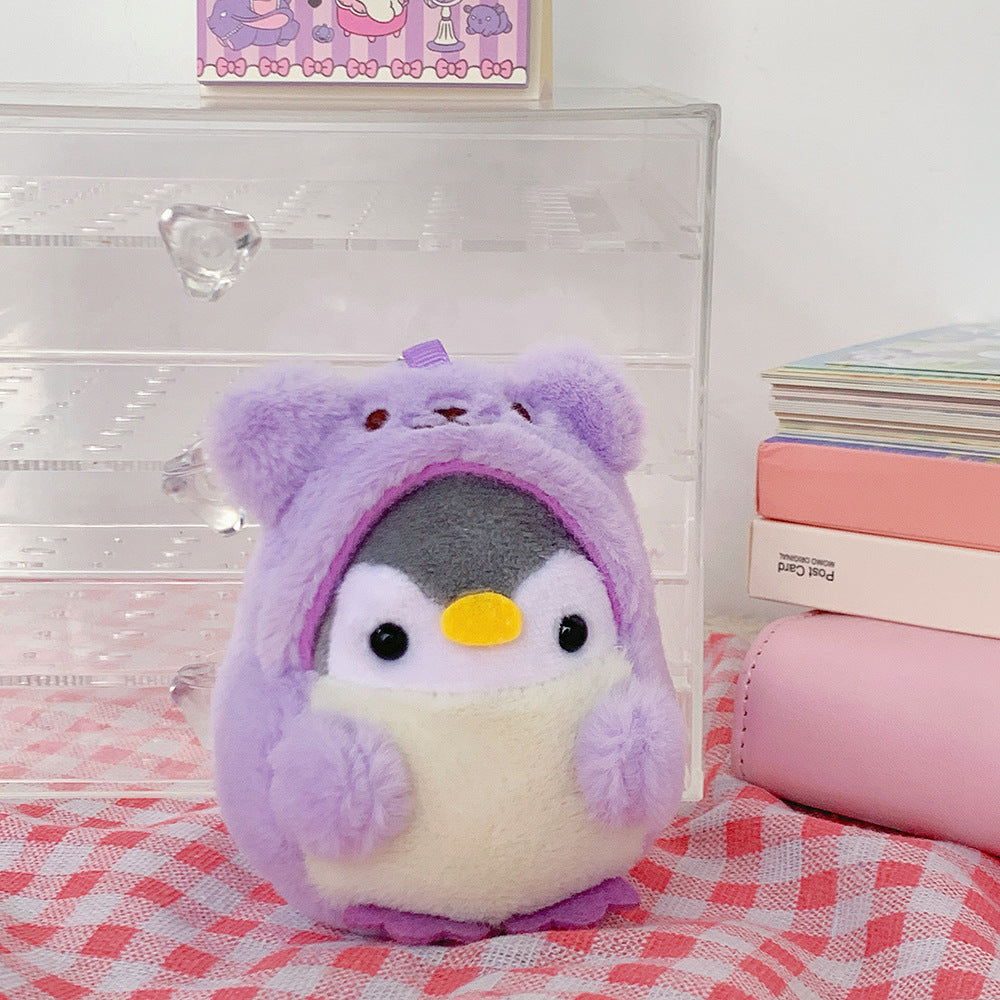 Wholesale Cute Plush Bear Transformed Into Penguin Backpack Doll Plush Pendant Keychain