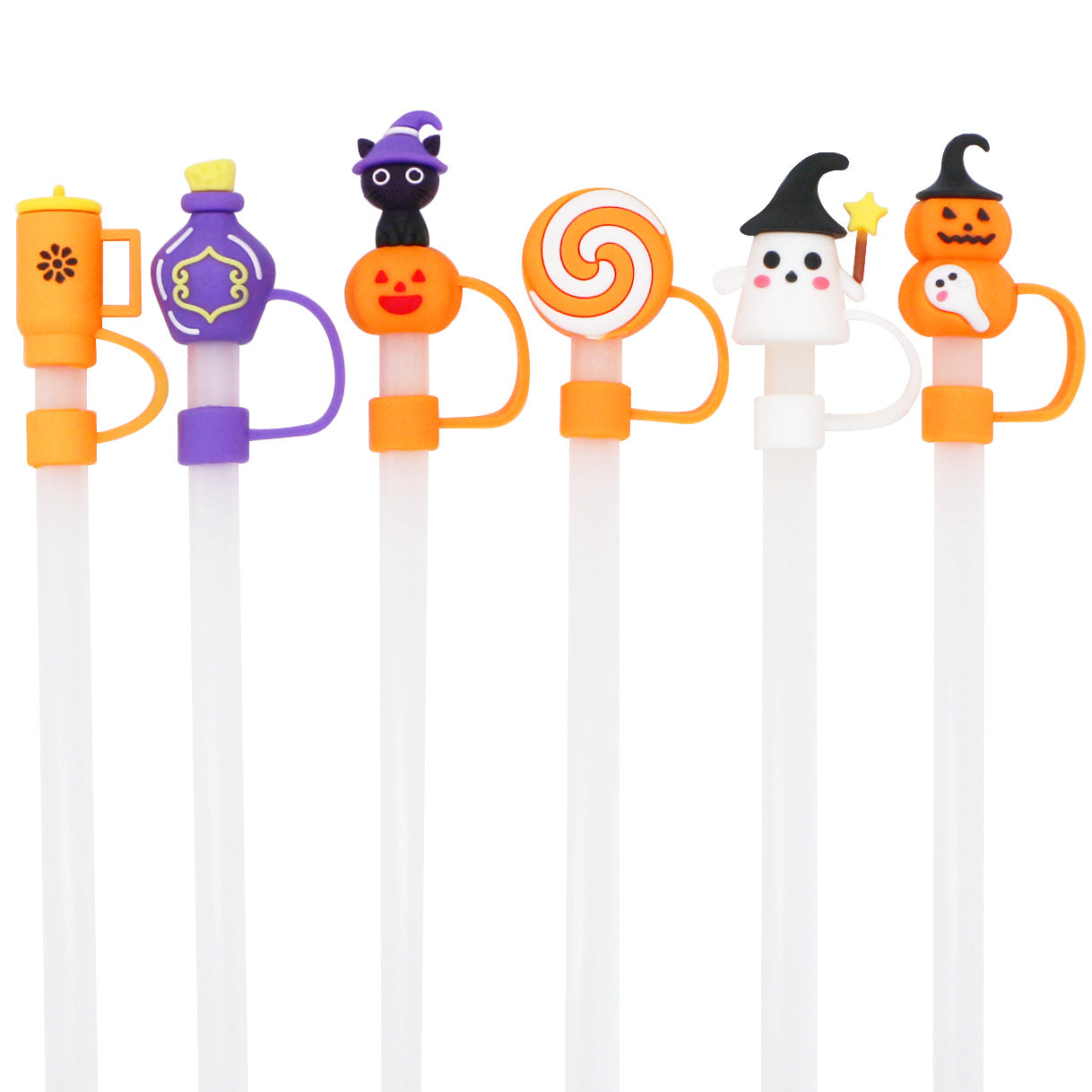 Wholesale 10mm 10pcs  Dustproof Straw Cap Fun Halloween  Soft Rubber Straw Plug