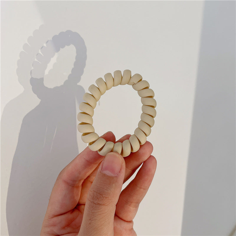 Wholesale Morandi Matte Simple Coil Hair Ball Head Telephone Cable Hair Ring