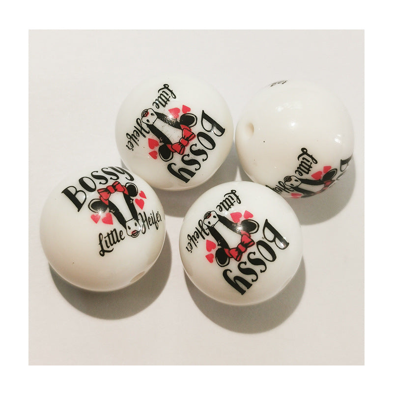 Al por mayor 1000pcs/paquete coloridos cuentas de silicona de estampado de leopardo