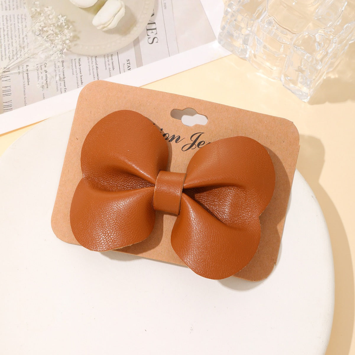 Wholesale  Leather Bow Duckbill Hairpin Hairpin Simple Clip