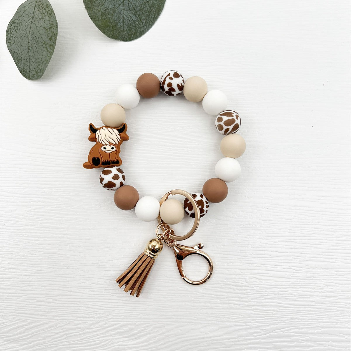 Wholesale  Silicone Bead Bracelet Keychain