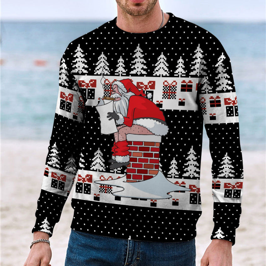 Wholesale Christmas Printed Long Sleeve Sweatshirt Crew Neck Sweatshirt