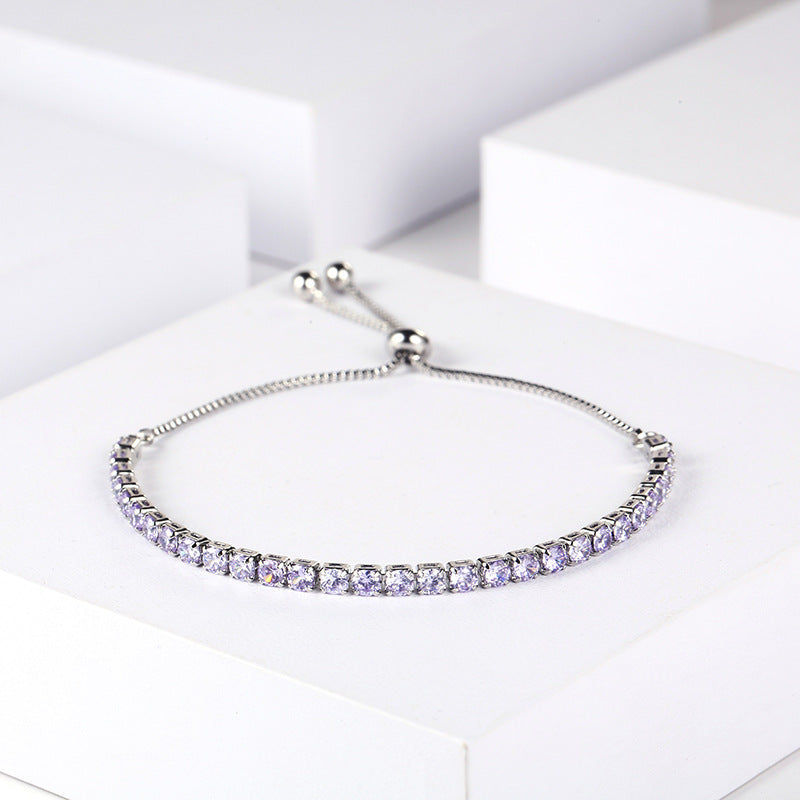 Wholesale Diamond Colored Zircon Single Row Tennis Bracelet
